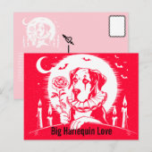 Deutsche Dogge "GROSSE LIEBE" Postkarte (Vorne/Hinten)