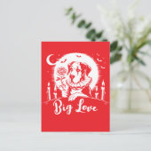 Deutsche Dogge "GROSSE LIEBE" Postkarte (Stehend Vorderseite)
