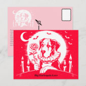 Deutsche Dogge "GROSSE LIEBE" Postkarte (Vorne/Hinten)