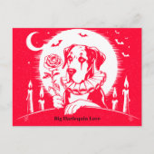 Deutsche Dogge "GROSSE LIEBE" Postkarte (Vorderseite)