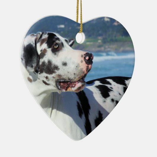 Deutsche Dogge - Harlekin - Phantom Keramik Ornament (Rechts)