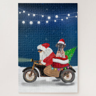 Deutsche Dogge Hund Weihnachten Santa Claus Puzzle