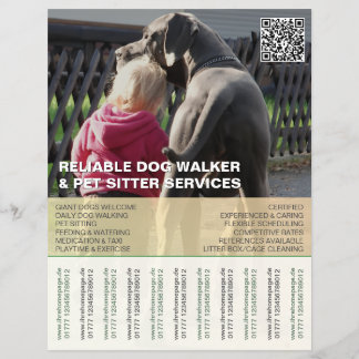 Deutsche Dogge Hundebetreuer Tiersitter Flyer