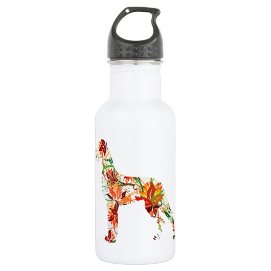 Deutsche Dogge im Herbst Edelstahlflasche (Vorderseite)