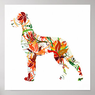 Deutsche Dogge im Herbst Poster