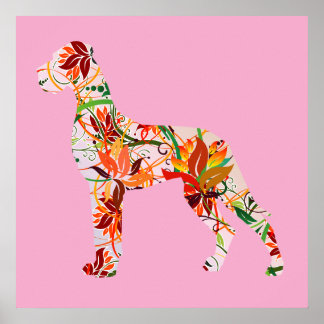 Deutsche Dogge im Herbst Poster