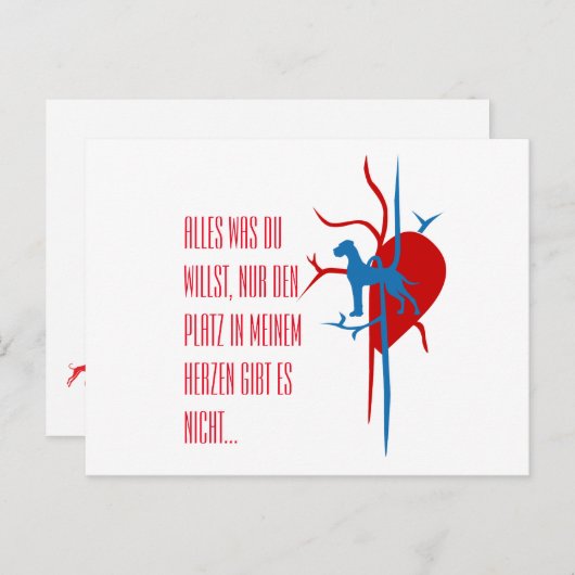 Deutsche Dogge in einem Herzen Postkarte (Vorne/Hinten)