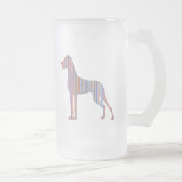 Deutsche Dogge in Pastellfarben Mattglas Bierglas