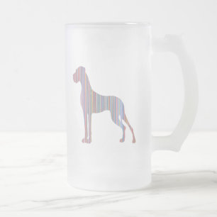 Deutsche Dogge in Pastellfarben Mattglas Bierglas