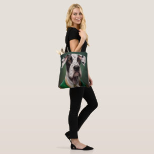 Deutsche Dogge in St. Patrick's Day-Kleidung Tasche