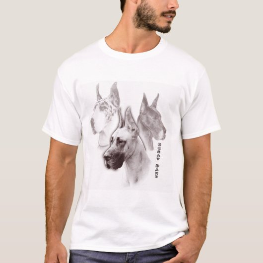 Deutsche Dogge karminrote Duotone Kunst T-Shirt (Vorderseite)