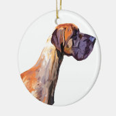 Deutsche Dogge Keramik Ornament (Links)