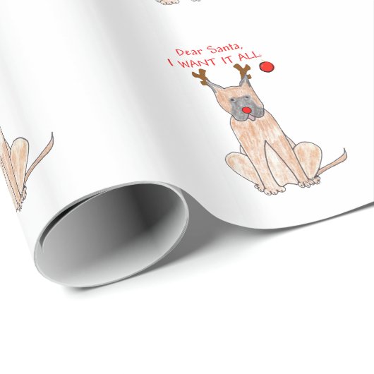 Deutsche Dogge liebe Sankt…. Geschenkpapier (Rolleneckpunkt)