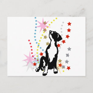 Deutsche Dogge Lustige Sterne Postkarte