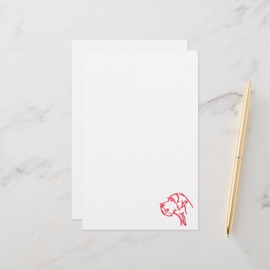 Deutsche Dogge minimale Kopfzeichnung Briefpapier (Vorderseite/Rückseite Beispiel)