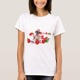 Deutsche Dogge mit Weihnachtsdekoration Geschenke T-Shirt