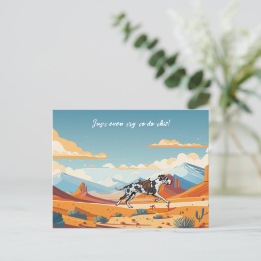 Deutsche Dogge oder Pferd  Postkarte (Stehend Vorderseite)