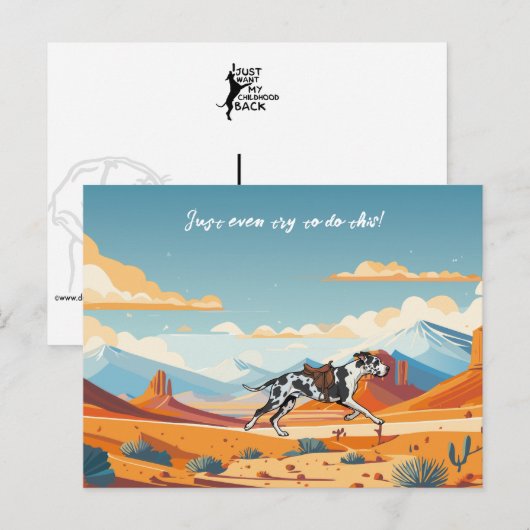 Deutsche Dogge oder Pferd  Postkarte (Vorne/Hinten)