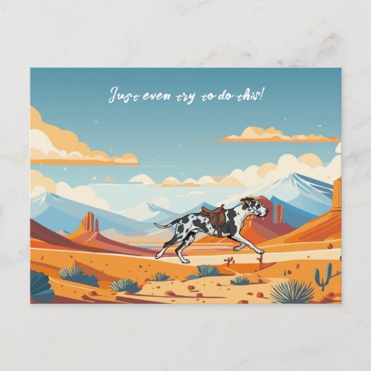 Deutsche Dogge oder Pferd  Postkarte (Vorderseite)