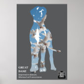 Deutsche Dogge Poster Taube  (Vorne)