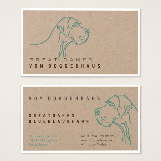 Deutsche Dogge Reine Zeichnung (Vorne & Hinten)