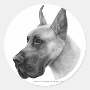 Deutsche Dogge Runder Aufkleber