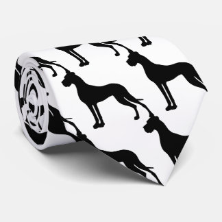 Deutsche Dogge schwarze Silhouette Krawatte
