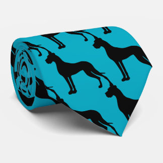 Deutsche Dogge schwarze Silhouette Krawatte