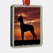 Deutsche Dogge Silbernes Ornament (Rechts)