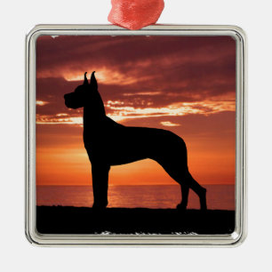 Deutsche Dogge Silbernes Ornament