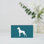 Deutsche Dogge Silhouette Visitenkarte (Stehend Vorderseite)