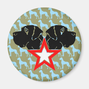 Deutsche Dogge Star Kopf Magnet