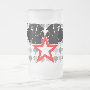 Deutsche Dogge Star Kopf Mattglas Bierglas