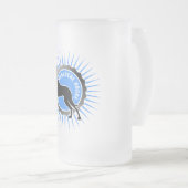 Deutsche Dogge stern blau Mattglas Bierglas (VorderseiteRechts)