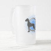 Deutsche Dogge stern blau Mattglas Bierglas (Vorderseite Links)