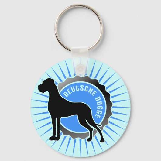 Deutsche Dogge stern blau Schlüsselanhänger (Vorderseite)