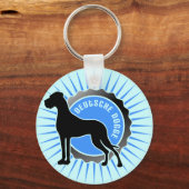 Deutsche Dogge stern blau Schlüsselanhänger (Vorderseite)