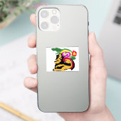 Deutsche Dogge und Blumen  Aufkleber (Telefon)