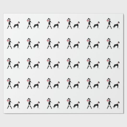 Deutsche Dogge und Mädchen Geschenkpapier (Flach)