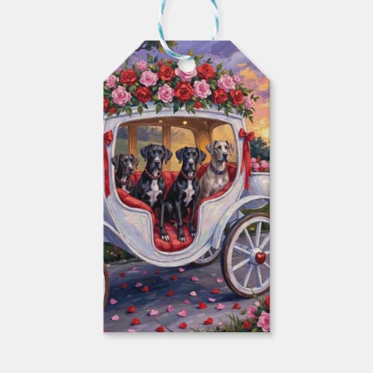 Deutsche Dogge Valentinstag Geschenkanhänger (Vorderseite)