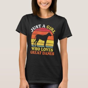 Deutsche Dogge Vintage Ein Mädchen Das Deutsche Do T-Shirt
