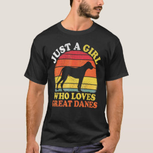 Deutsche Dogge Vintage Ein Mädchen Das Deutsche Do T-Shirt
