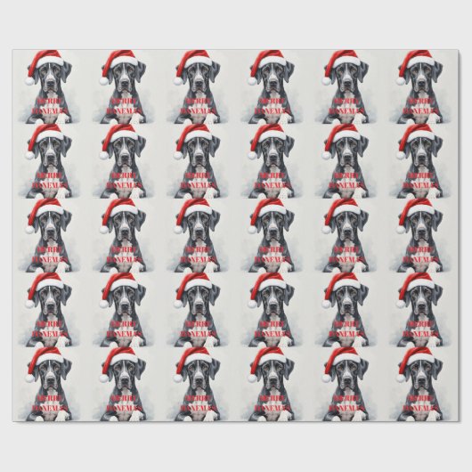 Deutsche Dogge WEIHNACHTEN Geschenkpapier (Flach)