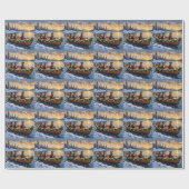 Deutsche-Dogge-Weihnachtsboot-Feiertag Geschenkpapier (Flach)