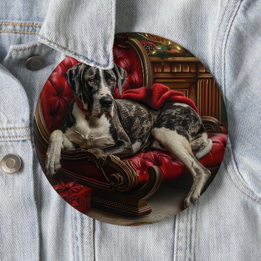 Deutsche Dogge Weihnachtsfest Button (Beispiel)