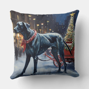 Deutsche-Dogge-Weihnachtsfestzeit Kissen