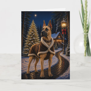 Deutsche Dogge Weihnachtskarte Feiertagskarte