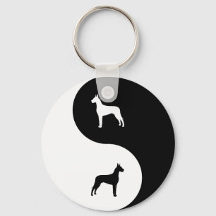 Deutsche Dogge Yin Yang Schlüsselanhänger