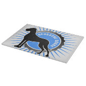 Deutsche Doggem Stern und Schrift Schneidebrett (Ecke)