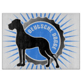 Deutsche Doggem Stern und Schrift Schneidebrett (Vorderseite)